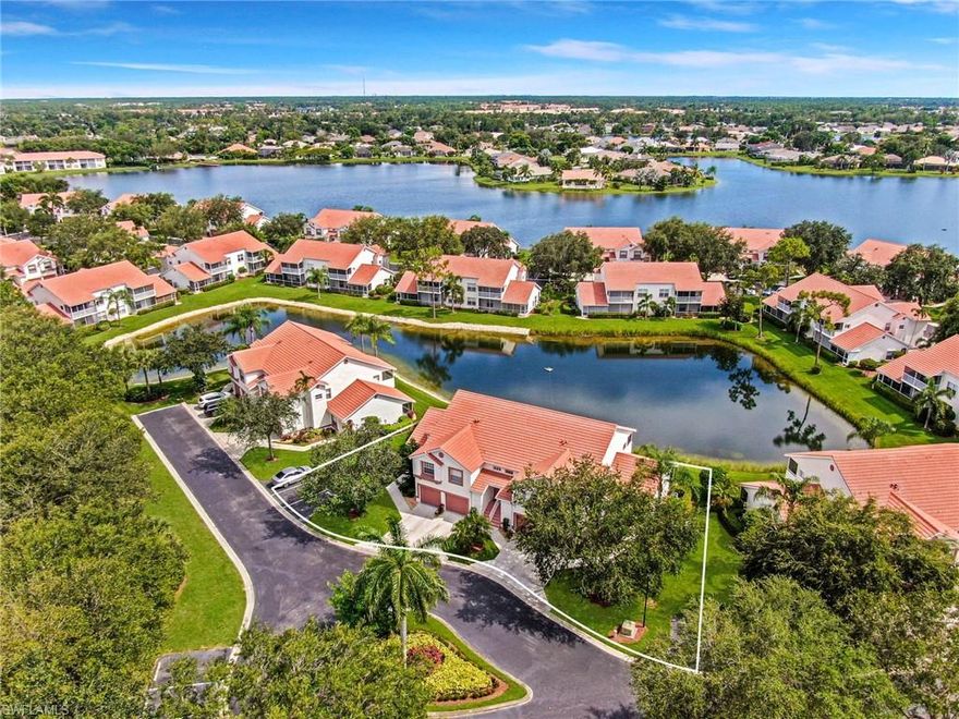 Prime Location!!! Welcome to Windsor Place  one of Berkshire Lakes  most desired sub-communities in Naples FL.  This wonderful second floor end-unit, on a Cul-Da-Sec, vast lake view condo has been updated & freshly painted. features nearly  1,500 Sq. Ft of living space, plenty of natural light,  vaulted ceilings,  3 large bedrooms, 2 Full bathrooms, 1 car garage. Updated  kitchen with new stainless steel appliances, back plash,  newer light fixtures, new tile throughout, extra storage in garage, extra guess parking, new tile roof  and much more. Spacious Master bedroom, large walk-in closet, step out through the sliders from the great room to the screened lanai with spectacular vast view of the lake. Berkshire Lakes features 2 community pools, tennis courts, fresh water fishing, 7 lakes and pet friendly,  walking/biking path around the lakes, low HOA fees and less than 5 miles from downtown Naples & our pristine beaches, conveniently located near other favorite local shopping/dining destinations like Mercato, Tin City, walking distance to shopping including Starbucks, Publix, Walgreens, First Watch. Easy access to I-75.