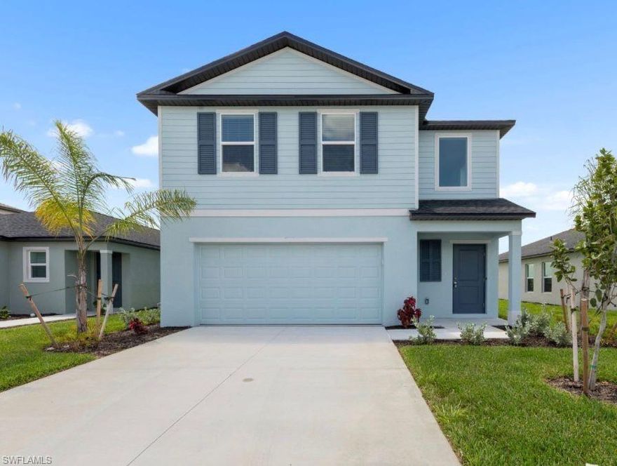 Welcome to Crane Landing, one of North Fort Myers' newest communities! This Columbus Model offers 4 bedrooms, 2.5 bathrooms and 1,874 sq ft of well-designed living space that feels both stylish and functional. Inside you will find ceramic tile flooring throughout the main areas, 9'4" ceilings and an open concept layout that makes the space feel bright and inviting. The kitchen is well appointed with white shaker cabinets, quartz countertops and stainless steel appliances. The primary suite offers a comfortable private retreat and the additional bedrooms give you plenty of flexibility for a home office, guest space or growing family. The home comes ready with window coverings, washer and dryer, garage door opener and a two car attached garage. Community amenities include basketball, pickleball and a play area. Conveniently located just minutes from I-75, shopping, dining and everyday essentials. Available for long term lease. No smoking. Pets considered with approval.