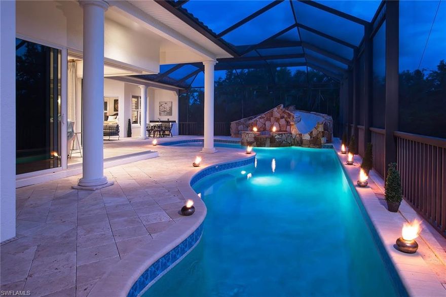 Situated moments from the chic shops and exquisite dining on Third Street South, this lovely Gulfstream-built home offers a desirable open layout perfect for entertaining. As you enter the home, you are immediately drawn into a grand living area overlooking a private lanai with custom saltwater pool and spa. The kitchen features a large, center island and breakfast bar. Ideal for intimate gatherings, a formal closed-in dining room is located off the eat-in kitchen. Featuring five bedrooms, a den and four-and-a-half baths, this elegant residence also includes solar power and a two-car garage with side golf cart garage. This warm and inviting home offers a delightful Florida lifestyle with fabulous dining, shopping and stunning beach sunsets nearby.