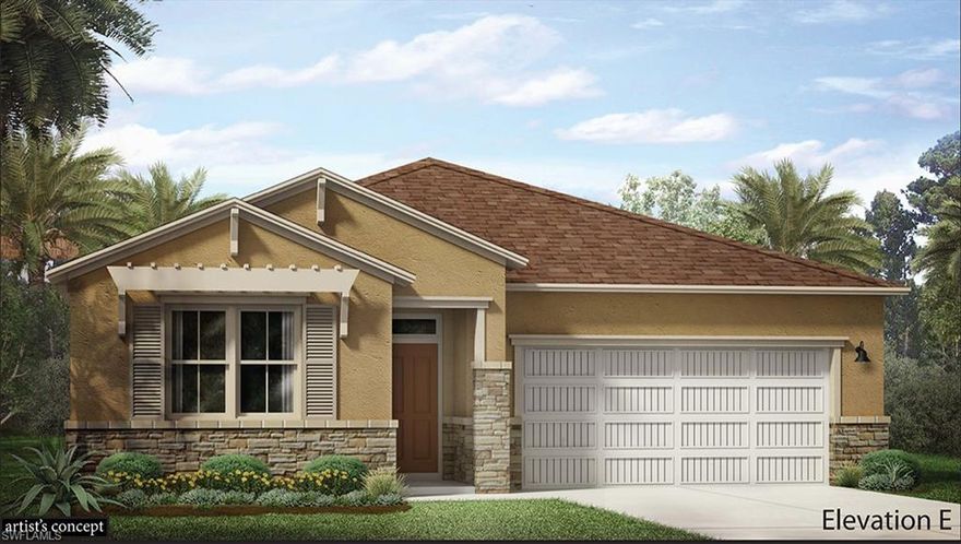 Live a Casually Awesome Lifestyle in the new unprecedented Resort Style community at Naples Reserve!  The masterfully designed (brand new construction) Clifton offers an open floorplan featuring 2/3 beds + den, 2 baths, lots of storage space, a large lanai & a 2 car garage.  The Kitchen & baths are adorned with Quality crafted custom-designed cabinetry & solid surface counters.  Enjoy luxurious finishes & features throughout.  Community amenities include: Guarded gate, 22 lakes (all navigable), 1-mile-long Boating/Rowing lane, Boat ramp, Island Club, Fitness center, 2 Bocce ball courts, Beach volleyball, Tiki bar & café with food & Beverage service, Resort style pool with lap lanes, Fire pit, Private Kontiki Island, use of Electric boats Stand-up paddle boards, Kayaks, Canoes & Bicycles, 5 Tennis courts, 4 Pickle ball courts, 2 Dog parks, Miles of walking/biking paths, Basketball court, a Children’s play area & more!  As the premier builder in the community we offer the best value for your money.  Low HOA fees.  We have decorated models open 7 days/week & homes that can close now or as far out as 7 months.