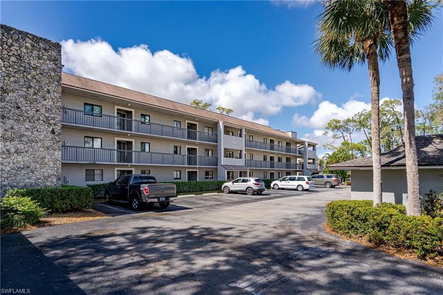 Peaceful, well maintained, furnished and updated two bedroom, two bathroom, 2nd floor unit at Augusta Court in Lely.  This complex is ideally located just a short distance from shopping, restaurants, health care, the beautiful gulf beaches of Naples and the charm of 5th Avenue and 3rd Street.  Head south and visit the Isle of Capri and all that Marco Island has to offer.  A-203 offers newer appliances, COREtec vinyl floors, new vanities,  tasteful furnishings, impact windows and shutters. A-203 is one a just a few units that has a deeded garage instead of a carport.  Enjoy golf course views of the Royal Palm Golf and Country Club and glorious sunsets from your screened lanai.  Augusta Court amenities include a heated pool, clubhouse, and bocce.  Pet friendly.  Welcome to Augusta Court and your Piece of Paradise.