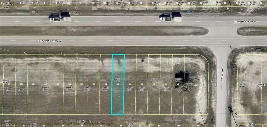 Investors!  Where else can you purchase a Commercial lot for this price?  Situated on Diplomat Pkwy West, offering southern rear exposure, and NOT in a flood zone.  Slated as a Commercial Professional parcel, this is your golden opportunity to add an inexpensive lot to your investment portfolio.  Lot measures approximately 25' x 125' and will need additional abutting lots to build, but here's your chance to get started in real estate or add to your existing inventory.