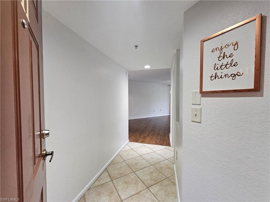 LOW HOA FEES!!! THE BEST KEPT SECRET IN FORT MYERS! The entire condo has been freshly painted with light accent colors to give you that beachy feeling! Motivated Seller! 
WELCOME TO THE RESIDENCE! This well appointed 2nd Floor (only 1 flight of steps), Spacious 1 bedroom with 1 full bathroom is a charmer with plenty of open living space. Stainless-steel appliances, attractive Granite Counter-tops along with tile flooring in the Kitchen, Bathroom and Entry. Wood like flooring is throughout the open concept Living/Dining area and Primary Bedroom. Primary bedroom has not only 1 but 2 roomy closets! The Residence is a well kept community with amenities from a Fitness Center, Billiards Room, Club House and an expansive Heated Pool.
Eat your breakfast up at the high top bar or enjoy it out on your own screened in lanai oasis overlooking lush landscape. Take a relaxing walk in the community enjoying the matured landscape or marvel at the 2 large water displays from the pool deck. If you need to get some shopping done... the Edison Mall is an easy short walk away! Being centrally located, there is so much to do in the area from Beaches, Restaurants, Night Life an more!
SCHEDULE YOUR APPOINTMENT TODAY!