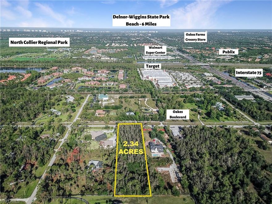 Prime location in Oakes Estates! 2.34 Acres lot ready to build your new dream home. Oakes Estates allows for custom home builders and currently has many new and under construction homes. Horses allowed. Additional building or guest house also allowed. Easy access to the beaches and I75. Located in top school district. 100% Wetland.