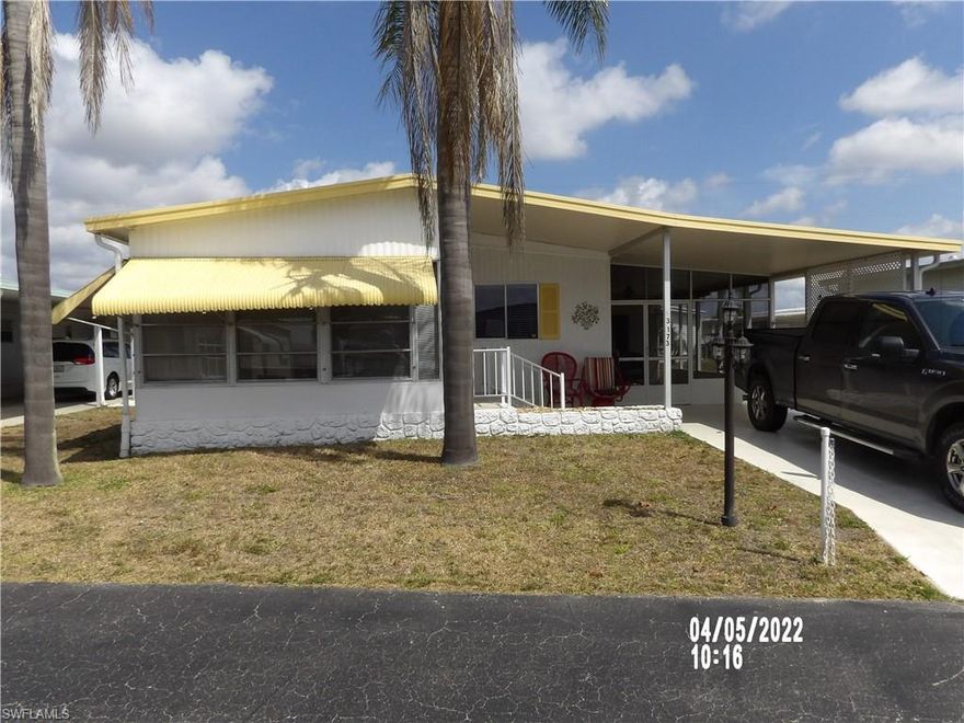Beautiful unit with LOW MAINTENANCE FEE in Tamiami Village ready for you to MOVE IN.  55 & Older community, pets welcome.  This unit has a certificate so you only pay $166.00 per month maintenance fee.  Fully furnished. whole house vacuum system.   Metal roof was put on in 2008 with a 25 year life expectancy.  Roof was recently coated in January of 2022.  Come & enjoy tons of activities, 3 pools, close to shopping, dining, golf, beaches.