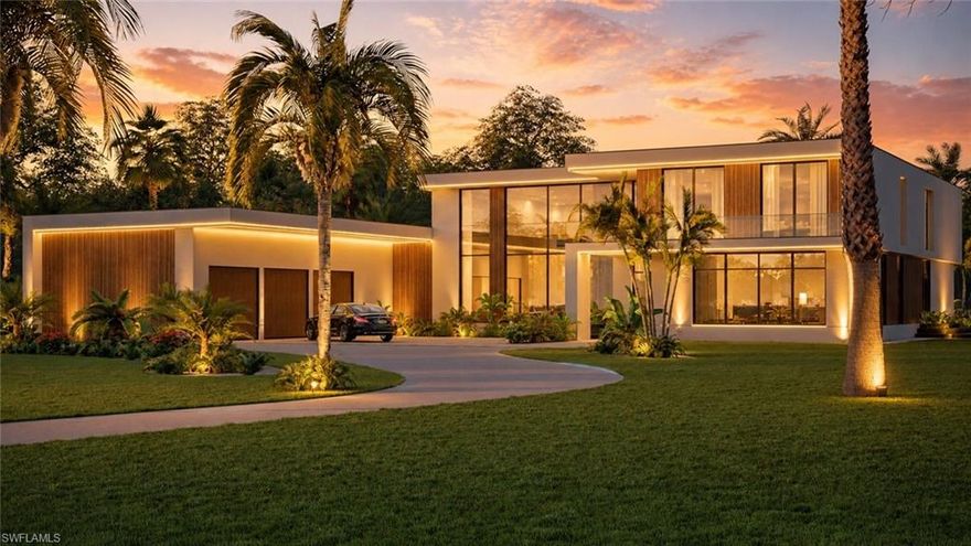 One or more photo(s) has been virtually staged, AI generated or rendered.  Set within Oakes Estates, one of Naples’ most coveted acreage enclaves, this new construction home presents a rare fusion of grand scale, refined design, and private estate living. Thoughtfully conceived for the buyer who values both presence & polish, this newly envisioned residence offers over 5,700+ sqft of total space with a 5-bedroom, 6-full-bath, and one-half-bath floor plan that lives with elegance and intention. The architectural composition is both substantial and sophisticated, anchored by expansive entertaining spaces, a dramatic open-concept living and dining area, a generously scaled chef’s kitchen, and a seamless indoor-outdoor flow designed for that coveted Naples lifestyle. A dedicated wine room, private gym, elevator, oversized laundry, pantry, and true 3-car garage elevate the home beyond the expected, while the second level introduces a beautifully layered arrangement of guest suites and private retreats. What truly distinguishes this offering is the design language woven throughout the build. The plan set reflects a clean, contemporary aesthetic with custom furniture integrations, tailored wall treatments, sleek aluminum skirting details, and carefully considered lighting elements that create softness, dimension, and architectural depth. The kitchen and bath selections speak to a high level of finish, with premium refrigeration, designer cooking appliances, linear shower drains, concealed mixers, sculptural plumbing fixtures, and a freestanding soaking tub that together suggest a home of quiet opulence rather than excess. This is not simply an acreage property. It is a statement residence in one of Naples’ premier non-gated luxury locations, where space, privacy, and design coexist at a level seldom found. 5805 Bur Oaks is for the buyer seeking modern elegance, exceptional functionality, and a home that feels as impressive in person as it does on paper. To be completed before Christmas 2026.