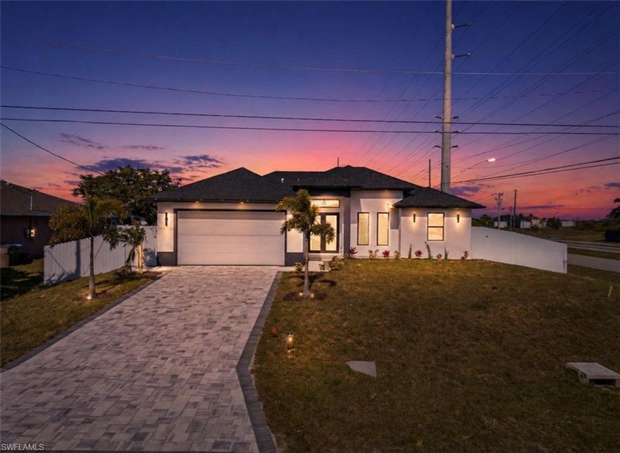Don’t miss this stunning pool home located in northwest area of Cape Coral! This beautifully maintained property offers four bedrooms, with the flexibility to use one as a den or home office—perfect for today’s lifestyle. Designed for both comfort and entertaining, the home features a custom bar and a unique patio ideal for enjoying outdoor living.
Enjoy the convenience and added value of city water service—no well maintenance required—along with all ASSESSMENTS ALREADY PAID for true peace of mind. Situated in a quiet neighborhood just minutes from parks, this home provides the perfect balance of relaxation and accessibility. With all the features you need and more, this is a move-in-ready opportunity you don’t want to miss.