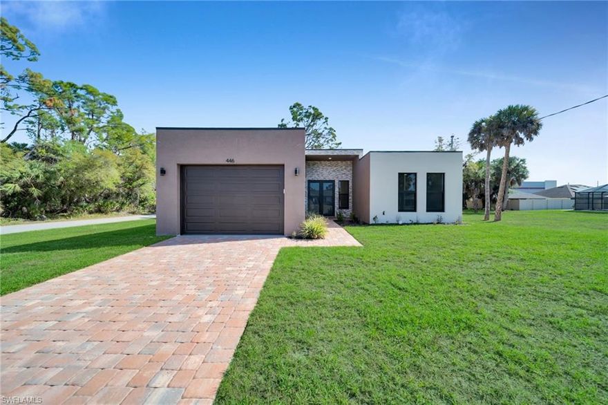 Brand new construction in Port Charlotte! This beautiful 3-bedroom, 2-bathroom home at 446 Skyland Ln offers modern design and quality finishes throughout. Featuring an open-concept layout, spacious living areas, and a functional split-bedroom floor plan, this home is perfect for comfortable living. Enjoy a stylish kitchen with modern cabinetry and ample space for entertaining. Conveniently located near shopping, dining, schools, and major roadways. No HOA (buyer to verify). Don’t miss this opportunity to own a brand-new home in a growing area of Southwest Florida!