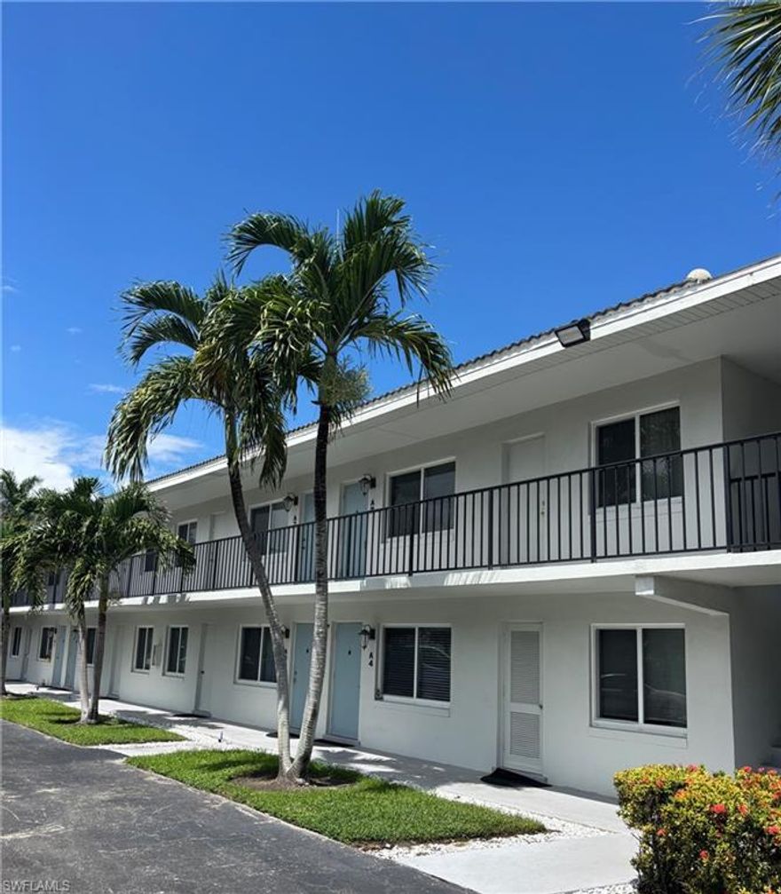 Centrally located!! This unfurnished annual rental is located just off US 41 approximately 4 miles from 5th Ave in the Parkshore/Moorings area.  This second floor 2-bedroom 1 bath unit has been completely renovated including new paint, renovated bath and kitchen and new vinyl flooring in all living areas.  This low-density community has a pool and common laundry.
