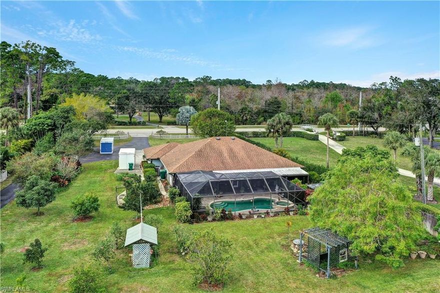 Discover freedom on 2.34 acres in the  Non-HOA community of Oakes Estates.  Single-family ranch- style home, with expansive outdoor entertaining area complete with a refreshing pool.  This fully landscaped property  has several fruit trees including mango, avocado, Meyer lemon, key lime and more. All this and the tranquil lake at the back of the property invites you into a haven of comfort and style. But the real gem? A triplex nestled next to the lake providing living space for extended family, visiting friends or tenants for great rental income.  All units are  currently on a month to month rental,  all are interested in staying. Seize this rare opportunity to own a piece of paradise without the restrictions, and let your property be both a retreat and a rewarding investment. Welcome home!