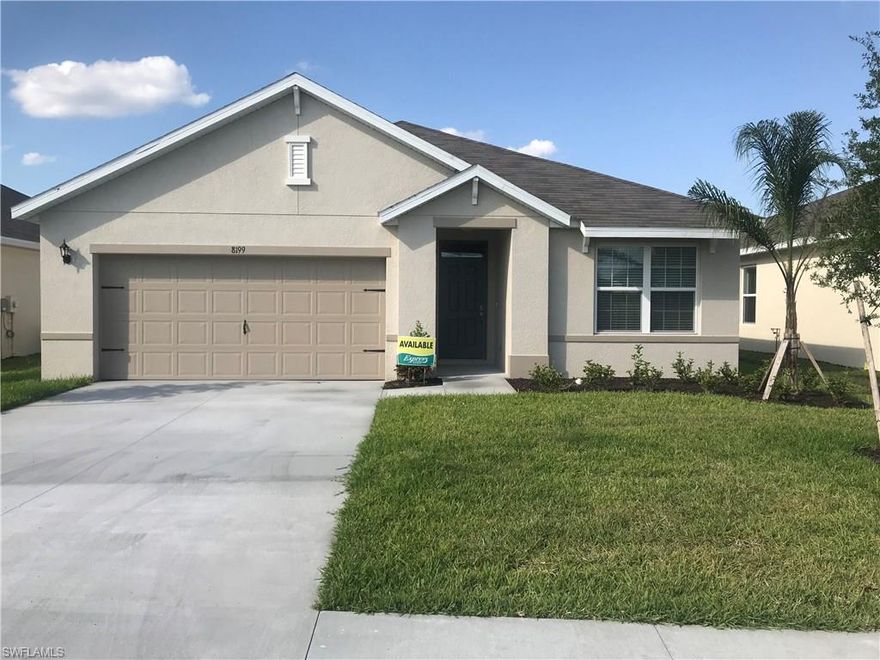 This beautifully designed home, the Aria plan, maximizes space to create a 1672SF, 3 bed, 2 bath, you are sure to love. The foyer leads you to the open living room with bright, relaxing Lake views right in your backyard. The kitchen comes complete with stained wood cabinetry, dishwasher, range, microwave and a pantry to satisfy all of your culinary needs. The island/bar area and adjoining dining area are perfect for entertaining. In the secluded owner’s suite you will find a bathroom complete with his and her dual sinks as well as an expansive walk in closet. This layout maximizes your view from not only the owner’s suite, but the dining area, living area and the covered lanai as well. Both the home as well as the community are a must see!