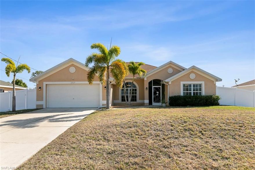 This spacious 4 bedroom, 2 bathroom home is perfect for entertaining and relaxing. It’s located in the heart of Cape Coral with its beautiful beaches and easy access to Fort Myers. The home has been freshly painted and features tile and vinyl throughout. The open feeling makes it great when you have guests over or just want some privacy while working on your laptop. With no pet restrictions, your furry friend can have the run of the privacy fenced-in backyard! You can enjoy your morning coffee on the screened in patio or have a cocktail after a long day at work.You won’t find another house that has this much space at this price point anywhere else in the area!