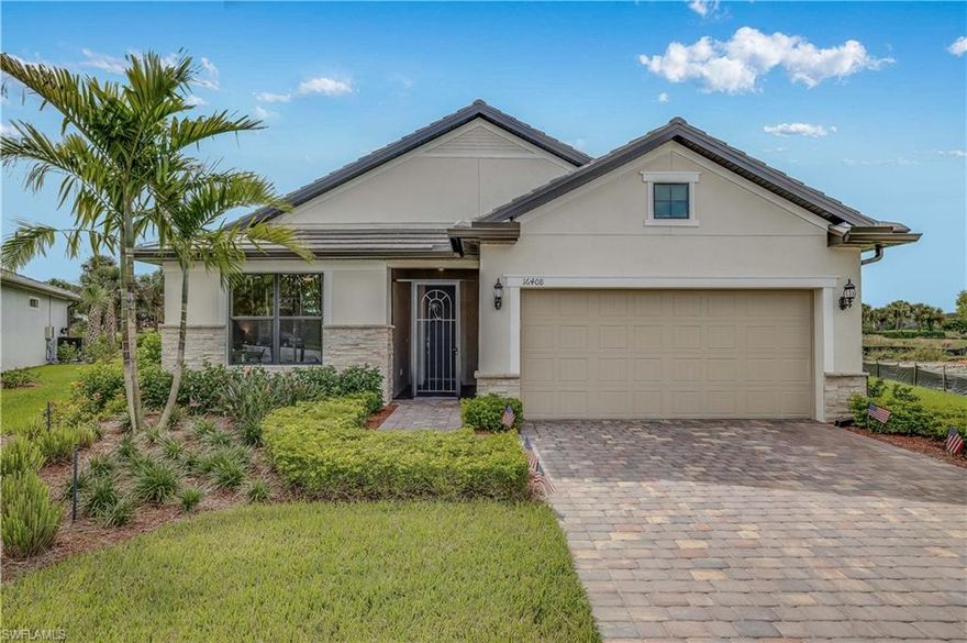 PRICED BELOW MARKET VALUE!! No Need To Wait For A Builder To Start Living The Golf Club Lifestyle! This Home is MOVE-IN READY! Built in 2020, it has over $127k in upgrades! This SWEET RETREAT is situated on a RARE, OVER SIZED LOT with gorgeous, southern golf course views! And, I repeat, IT'S MOVE-IN READY NOW! You can relax poolside while enjoying privacy on this large (128' rear lot line) home site. Spotlessly maintained, this 2 BR+DEN home offers a 2.5 CAR GARAGE, so BRING YOUR GOLF CART! Whole House Surge Protection & Electric Service for your portable generator. Kitchen upgrades: Smart appliances, wood cabinetry w/crown trim & roll-outs, custom back splash & lighting, big island with storage, & spacious pantry! POCKET SLIDERS open to the outdoors, highlighting the SWEEPING VIEWS of this TROPICAL BEAUTY! The master suite is open &  bright with a custom designed bath. Laundry room is LARGE, with built in sink, generous floor space & tons of cabinetry! Home is wired for Home Automation & Pool Heater. Recently announced: New Amenity Coming Soon for RHCC Homeowners & Members only!   FEE LISTED INCLUDES GOLF, HOA & AMENITIES. Furnishings Negotiable Separately. THIS IS A MUST SEE!!!