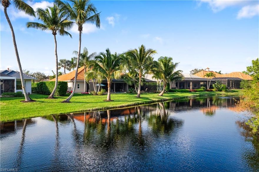 H14174  Beautifully renovated home with spectacular wraparound long lake views offered in North Naples’ coveted “Audubon Golf & Country Club!” This immaculate home features a 3-CAR GARAGE, new hurricane impact windows, whole house generator in 2020, 500 gal in-ground propane tank in 2020, new water heater in 2017, new HVACs in 2022 & new central vac in 2022. Expansive lanai offers a solar heated pool/spa resurfaced in 2021 & a new super screen picture window enclosure installed in 2021 to capture the unobstructed lake & preserve views. Fantastic open floor plan has 3 beds + a den/3.5 baths & soaring high ceilings. Chef’s kitchen was recently renovated in 2022 & includes white cabinetry, quartz counters, dual ovens, built-in wine cooler, gas cook top & beautiful white backsplash. Primary suite offers a renovated spa-like bathroom including a free-standing tub, dual vanities & an island with shelving/cabinetry for extra storage. Audubon is perfectly located 5-minutes from Mercato & world-class beaches, with gated/guarded entry, 18-hole championship Golf Course, tennis, pickleball, Bayside boardwalk, newly renovated clubhouse with dining & 2nd new spectacular poolside club & café.