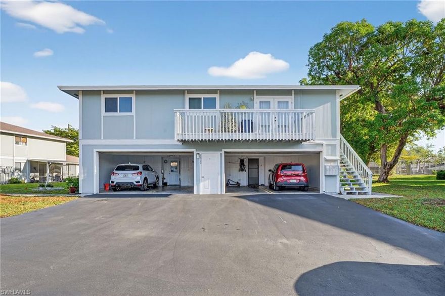 2 bedroom, 1.5 bath renovated 2 story condo in a gated community with a garage included. No water from past hurricanes. This move in ready unit features an updated kitchen with painted cabinets, granite countertops, tile backsplash, and appliances including, refrigerator, stove, microwave, dishwasher washer and dryer. Spacious layout with a bright living area, separate dinning space, and screened lanai and tile floors downstairs. Upstairs offers wood look laminate floors, large bedrooms including a walk in closet, and an updated full bath with a newer vanity, tub, and lighting. Additional upgrades include a newer roof, Nest thermostat, neutral interior, updated lanai screens. The home also offers Plenty of storage space and assigned parking. Great location close to shopping, dining and more. Must see!