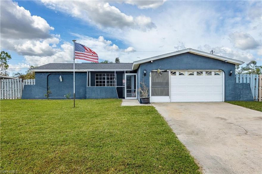 Motivated seller and move in Ready!!! City utilities in and Paid. Completely updated 3 bedrooms with 2 full baths. Windows are hurricane rated impact glass and home includes shutters for the sliders. Over 1200 sqft of living space. Open concept floor plan with guest rooms on one side and main suite on other. New roof 2017. Pool was put in 2019 and the A/C in 2015. New Luxury Vinyl plank throughout main living area  with carpet in the bedrooms. Large screened Lanai. Rear yard features sunken above ground pool, and firepit.  Conveniently located within walking distance to Rosen Park and public boat ramp.. Easy access to Fort Myers and close to shopping, restaurant's, and places of worship.