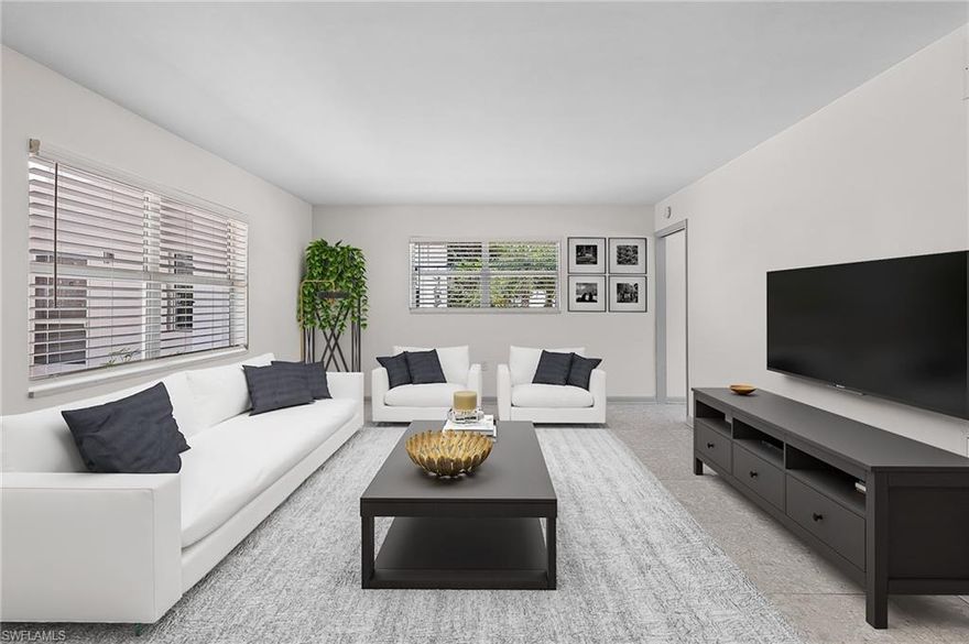 This PRICED TO SELL gem is nestled in the heart of highly sought-after, iconic Olde Naples! This stunningly renovated 1-bedroom, 1-bathroom condo is a true gem. Boasting modern designer touches, it features elegant Italian tiled floors, sleek quartz countertops, and a chic tile accent wall. Every detail has been meticulously crafted to perfection. Location is everything, and this condo does not disappoint. Enjoy leisurely strolls to downtown Naples, where you can indulge in art festivals, world-class shopping, and exquisite dining on 5th Ave and Third Street South. Just blocks away from the pristine white sands of Naples beach, the historic Naples Pier, and the vibrant waterfront Tin City, you'll find almost everything within walking distance. PRICED TO SELL, NO appliances! Ideal as a vacation home or a great investment opportunity! This is the ONE you've been waiting for! Don't miss out—schedule your showing today!