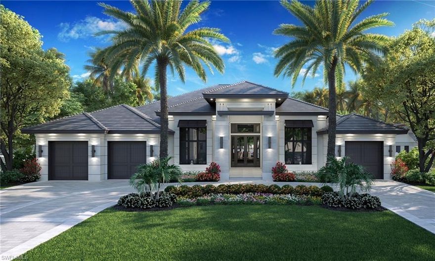 640 Starboard Drive is the home that will impress all and is designed for entertaining. Currently in progress by Borelli Construction - Naples' most in-demand luxury builder with three generations of experience - with a target completion of late Summer 2022. Starboard Dr is a peaceful street in The Moorings and members only beach access is available for nominal annual fees. The exterior of this home will feature a West Indies style and two tranquil fountains flanking the front entrance. The grand foyer leads into a large great room with all the space and more for hosting friends and family. Tucked behind the kitchen is a large walk-through butlers pantry with convenient access from the garage and the kitchen. The 10-ft tall sliders open fully to the covered lanai complete with a full outdoor kitchen & fireplace. Protected by both retractable screens and hurricane shutters provides the flexibility to enjoy the space open to the pool & spa or closed. Top-notch features include Sub-Zero/Wolf appliances, whole-house generator, Crestron lighting & home automation, French white oak floors throughout, oversized moldings, fully built closets, window coverings, natural stone & so much more.
