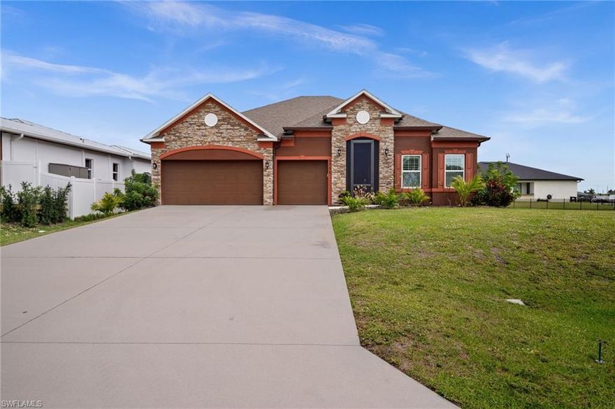 Priced below market for a fast sale, this move-in-ready oversized 4-bedroom, 3-bath home delivers instant equity in one of Northwest Cape Coral’s most desirable newer communities.
Located literally steps from the brand-new Crystal Lake Park (with its beach, playground, boat launch, and scenic views) and the North Cape Flats Trail (which winds through pine flat-woods down to a small beach on Charlotte Harbor with beautiful sunset views over the water), you can enjoy outdoor living without ever getting in the car.

The home shows beautifully with tile flooring throughout, a spacious 12’ granite kitchen island, brand-new stainless steel appliances including a double oven, plantation shutters on all windows, and new ceiling fans. Both the master bedroom as well as a guest bedroom feature their own private attached bathroom. Additional highlights include a 3-car garage with 10’ tall doors, an extra-large laundry room with new Speed Queen washer and dryer, and upscale finishes throughout.

Don’t miss this turnkey opportunity — it’s priced to sell quickly.