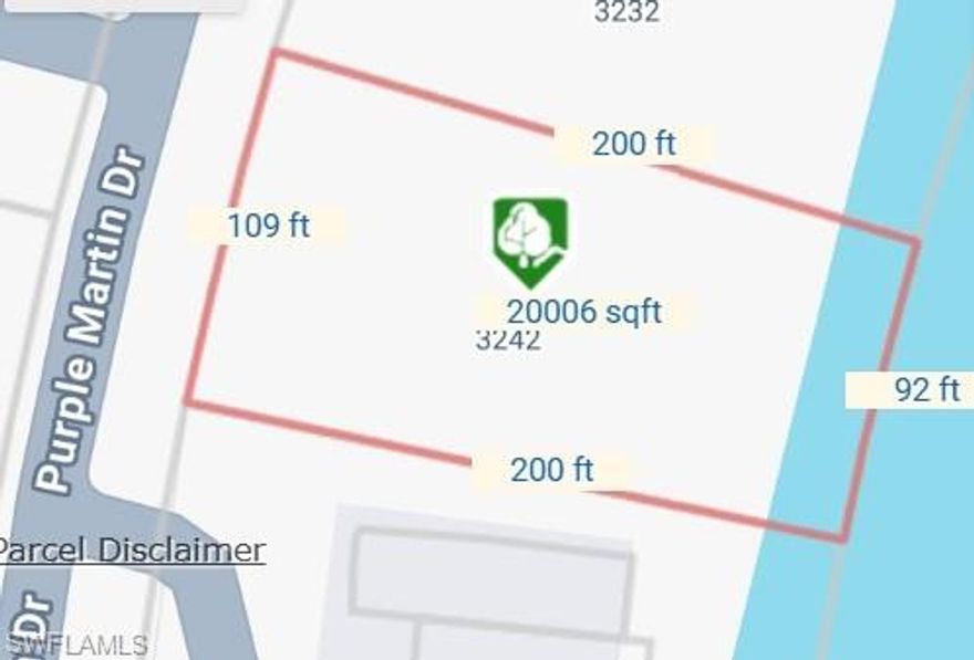 CLEARED AND READY TO BUILD. Excellent opportunity for ready-to-build WATERFRONT MULTI-FAMILY in prestigious Punta Gorda Isles. Cleared DOUBLE LOT totaling 20,003 sq. ft. with 92 ft. of cement seawall maintained by the City of Punta Gorda. SAILBOAT ACCESS WITH NO BRIDGES provides unobstructed access to Charlotte Harbor and the Gulf of Mexico. CITY WATER and SEWER, and NO HOA/CDD. With 20 percent growth expected for Punta Gorda over the next five years, new construction housing will be in great demand. Lot dimensions: 108x200x92x200. Easy access to I-75 and US-41, as well as nearby airports including Punta Gorda, Southwest Florida International (Ft. Myers), Sarasota, and Tampa International. Combined with adjacent lot, total of 30 units could be built. ** See adjoining/matching lot for sale at 3232 Purple Martin Dr., MLS #2026000275 **