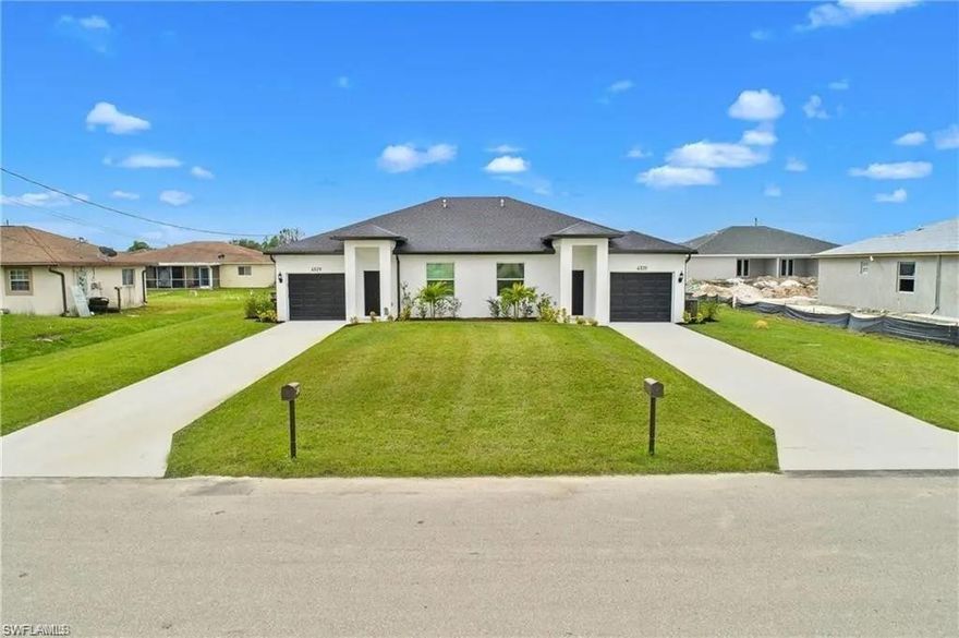 BEAUTIFUL NEWLY CONSTRUCTION DUPLEX. Certificate of occupancy expected by the middle of May 2026. Live in one side and use the income to help pay your mortgage payment or rent both sides for maximum income. Each side has 3 bedrooms and 2 full bathrooms. Granite countertops and stainless-steel appliances. 9-foot ceilings inside and 11-foot ceilings on the lanai. Upgraded waterproof vinyl plank flooring throughout, with tile in the bathrooms. Each side comes with a new washer, dryer and water softener. The sprinkler system is installed with independent access for each side. LOCATION, LOCATION, LOCATION. West Lehigh is a stone's throw from the beautiful Gateway community. Shopping centers, restaurants and entertainment are just a short drive away. Photos are of a similar duplex of the same plan but is not the actual duplex for this address.