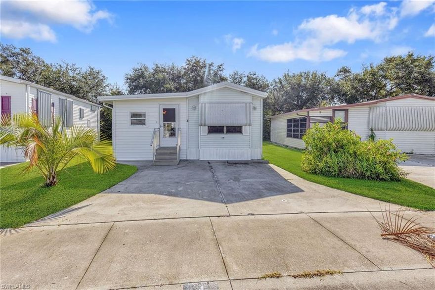 Welcome home to this little piece of paradise. You will wake with the beautiful songs of birds and the peeping of ducklings. With this property you will have a peaceful back yard with a patio for your barbecues. This home is just perfect for you to snowbird or enjoy your retirement. Active 55+ Community with 2 pools, 2 hot tubs, clubhouse with a fitness center, billiard room, and library as well as a large common area. There are potlucks, dances, cards, bingo, tennis, petanque, shuffleboard, and much more! A monthly newsletter and a private Facebook page will keep you up to date. Some of these activities are cancelled due to Covid-19. This gated, 55+ community has miles of space for walking, biking or tooling around in your golf cart. Eleven miles to Naples, 8 miles to Marco Island, 2 miles to CVS and Walgreens, 2.5 miles to Walmart or Publix.