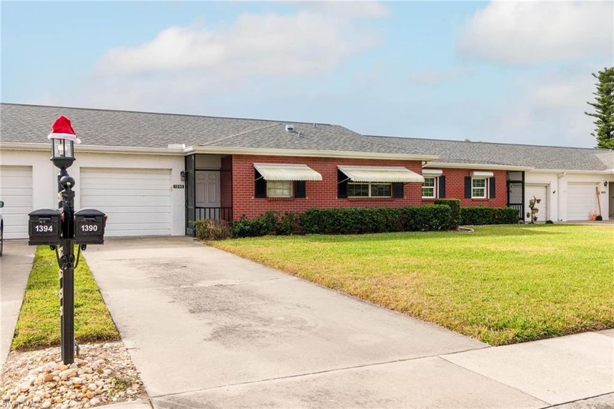 Rare 3 BR spacious Condo in Myerlee.  Welcome to 1390 Myerlee Country Club Boulevard, a charming Condo nestled in the serene Myerlee Golfside East community of Fort Myers, Florida. Golfside East is a Quiet, 55 & Over Community with Seasonal and Year Round residents. This home offers 1,227 square feet of air-conditioned living space, with 3 bedrooms and 2 bathrooms, providing plenty of room for family and friends. This Open Concept is spacious and has a wonderful view of the Golf Course. The large master bedroom includes an en-suite bathroom, providing privacy and convenience. The Condo layout is ready for you to add your personal touch(maybe an Office?) and furnishings. Located in Greater Fort Myers, Residents of Myerlee enjoy access to a range of community amenities, including a clubhouse, swimming pool, and social activities and lifestyle. The community's prime location offers easy access to shopping, dining, and entertainment options, as well as close proximity to the beautiful Beaches of SW Florida. This villa is easy to show on Short Notice. There is a strict Rental Policy here.  Location and Care add to the wonderful "community" feel at Myerlee Golfside East.
