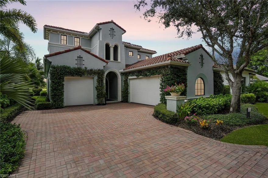 Experience unparalleled luxury in this elegant Villa D’Este residence within the award-winning Miromar Lakes Beach & Golf Club. Built in 2017, this former Randell Mitchell Model features 4-bedroom plus den, 5-bath  offers over 3,756 sq. ft. of sophisticated living space, blending contemporary design with timeless Mediterranean architecture.

The open-concept floor plan features soaring ceilings, designer lighting, and impact glass throughout. A chef’s kitchen with custom cabinetry, high-end appliances, and an oversized island flows seamlessly into the great room and formal dining area — perfect for entertaining.

Retreat to the luxurious primary suite with spa-inspired bath, dual vanities, soaking tub, and custom closets. Sliding glass doors open to an expansive lanai overlooking tranquil lake views, complete with an outdoor kitchen, resort-style pool, and spa for effortless indoor-outdoor living.  This home is also being sold furnished!  

Enjoy every amenity of Miromar Lakes Beach & Golf Club, including 700 acres of freshwater lakes, three miles of white-sand beaches, boating, water-skiing, tennis, pickleball, championship golf, a world-class spa, fitness center, and award-winning dining — all just minutes from Southwest Florida International Airport and Gulf Coast Town Center.

This exceptional property offers the ultimate blend of privacy, sophistication, and resort-style living — a rare opportunity to own one of only twelve single-family waterfront villas in Villa D’Este.