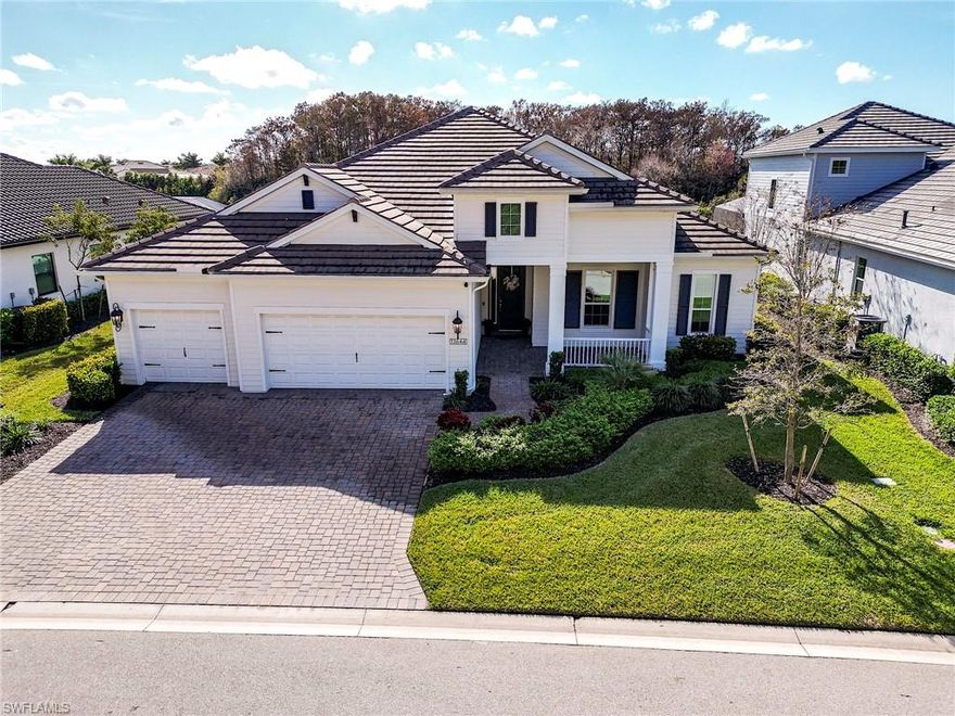 Located in the highly sought-after, gated golf course community of Verandah, this beautifully appointed Kiawah floor plan by Neal Community Homes offers 2,906 sq. ft. of living space with a perfect blend of luxury, comfort, and privacy.  This single-family home features 4 bedrooms plus a den, 3 full bathrooms, and a 3-car garage with durable epoxy flooring. The open-concept layout is ideal for both everyday living and entertaining, highlighted by tile plank flooring throughout the main living areas and abundant natural light.  The gourmet kitchen is designed to impress with quartz countertops, stainless steel appliances, and GE Café Series microwave and convection ovens, making meal preparation both stylish and functional.  The spacious primary suite and rear bedroom/office feature Luxury Vinyl Plank flooring, while two guest bedrooms offer plush carpeting for added comfort. Impact glass throughout the home provides peace of mind and energy efficiency.  Step out to the screened lanai with a picture window screen, where you can relax and enjoy private, unobstructed views of the lake and preserve. With desirable southern exposure, the outdoor living space is bright and inviting all day long—perfect for enjoying Florida’s indoor-outdoor lifestyle.  Residents of Verandah enjoy world-class amenities including 36 holes of championship golf, 5 Har-Tru tennis courts, 8 pickleball courts, 2 bocce courts, 9 miles of walking and biking trails, kayaking, fitness center, dining, and a vibrant social calendar—all within a secure, beautifully maintained community.  This exceptional home offers privacy, premium finishes, and resort-style living in one of the area’s most prestigious neighborhoods. Schedule your private showing today.