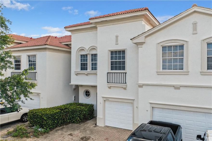 H2621 1 Car garage  townhome features spacious backyard. This 3 bedroom two and a half bath home was built in 2007, has western exposure in a quiet area away from main streets.  This is a gated and well appointed community that offers  a  clubhouse, community pool and exercise room all in close in proximity  to beaches, shopping, restaurants and all Naples has to offer.