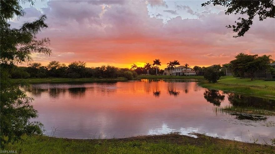 This lake front home sits on a 1/4 acre in the beautiful neighborhood of Daniel's Preserve with plenty of room for a pool. Flexible floorplan could easily be utilized as 2 owner retreats or in law suite to allow for guests or multi generational living. Owner's suite, 2 bedrooms and a den located on 1st floor. Massive bonus room upstairs with walk-in closet, full bath and extra bedroom. 2 year old roof, 2 newer HVACs, new interior and exterior paint throughout with impact glass on every window. Beautiful 4 ft x 1 ft wood look tile on entire 1st floor, revamped kitchen with new countertops and 8 ft. butcher block island to accommodate all of your entertaining. Outside you will find a huge (10' x 48' under truss) screened in patio with views of the lake and preserve (no neighbors directly behind you) with 1/2 bath and beautiful 1 year old outdoor kitchen. No flood insurance is required and only Lee County Taxes apply (not located within City limits). Walking distance to Jet Blue Park and Fort Myers Brewing Company. Seller is a licensed real estate agent in Florida.