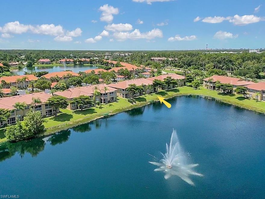 E-Z-2-C!!! You’ll want to see this one first! Updated lakefront condo with garage in a North Naples gated community and one of the best lake views from a large screened lanai. Spacious and bright, this well maintained condo features warm wood laminate flooring, walk-in closet, inside laundry room, recent A/C and electric motorized storm shutter on the lanai.  Brand new roof too! Huntington Lakes is a lushly landscaped community boasting a spectacular Club House with a reception hall, exercise room, billiards, game room, heated resort style pool, spa, tennis, and Bocce courts.  Plus a very active social calendar and just minutes to the Gulf of Mexico sandy beaches, world class shopping, dining and entertainment. Close to North Collier Regional Park with it's year round sports and recreation facilities.  Quick access to Interstate 75 and Southwest Florida International Airport.  The perfect 
 place for a winter retreat where you and your guests can enjoy the relaxing lifestyle you're looking for in Southwest Florida!  Ready for quick occupancy!