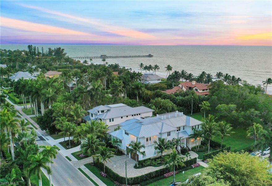 Situated steps from Naples’ award-winning beaches, Fifth Ave South, and Third Street, a grand luxury home awaits you with all the features you require for the Naples lifestyle. This residence features five bedrooms, plus a den, five full bathrooms, three half bathrooms, His-and-Her offices, and two laundry rooms. The 5,185-square-foot home is perfect for watching the sun’s rays stretch over the Gulf every evening from multiple areas in the home while sipping your cocktail in peace and privacy. Every inch of this home was meticulously designed with a spacious open floor plan, multi-level design, exquisite furnishings, and partial Gulf views to encompass what you envision for your luxury lifestyle. Experience the opulence in this amazing beach house today.
