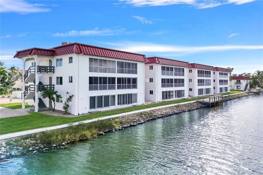 Enjoy stunning sunsets and wildlife viewing on the Sanibel River from this prime 2 bedroom, 2 bath corner unit. Conveniently located on Middle Gulf Drive, it is just a short walk down a deeded path to the incomparable, world-famous beaches of Sanibel Island. This unit is completely remodeled with new tile and charming plantation shutters throughout. All windows and sliders are updated with the latest impact glass. Kitchen is furnished with high end appliances, induction stove, large farmhouse sink, pass through window to lanai and plenty of storage. Laundry room is equipped with new Speed Queen washer and dryer. Both baths have walk-in showers with sliding glass doors. This unit is partially furnished for your immediate move-in convenience. The master bedroom is furnished with a lovely king bedroom suite, while the second bedroom is ready to be furnished to suit your individual needs. Seller is offering 6 months of condo fees to be credited to buyer at closing.
Interior photos taken prior to installation of Plantation Shutters.