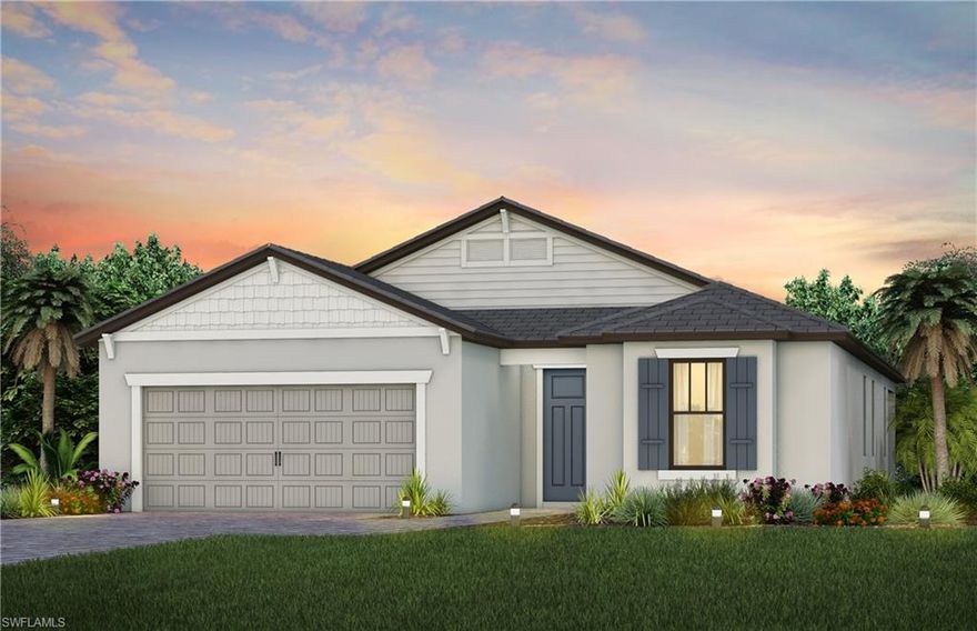 Move into Del Webb Naples December 2022. This Mystique home with water views features a screened-in & extended lanai, stainless appliances, quartz counters, zero-corner slider, decorative dropped tray ceiling in gathering room, den & so much more!
  Del Webb Naples is an active adult community located within the picturesque, master-planned community of Ave Maria. Boasting 18-holes golf course, an onsite Lifestyle Director and resort-style amenities, your days can be filled with as much or as little activity as you'd like. 
This is new construction in an age 55+ Del Webb community. The streets are gated and the clubhouses are built. Golf membership is optional. Photos are for illustration purposes only, options may vary.