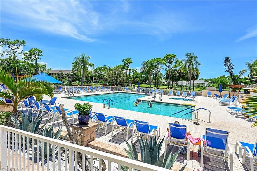 Turnkey top floor Bayview model with a terrific view being sold turnkey. Many upgrades and well maintained. Kitchen updated by Cornerstone Kitchens. Updated bathrooms including vanities with quartz countertops, tile showers and updated commode. Gorgeous views overlooking the golf course and lake. Tasteful laminate flooring throughout. Washer and dryer inside the home. The large lanai has heavy impact glass sliding doors and the original sliders are removed and the lanai floor raised to the level of the living room creating a spacious living area. Included is covered parking with an adjacent outdoor locker. The condo association has a patio area with barbeque grills that is perfect for their numerous community events and personal entertaining. Breckenridge is a friendly and socially active community has bundled golf with no cart fees, 5 pools, 8 Har Tru tennis courts, pickle ball, bocce, shuffle board and many activities in the renovated clubhouse. Estero is in the heart of Southwest Florida, only minutes from the airport, beaches, 3 huge shopping malls, restaurants galore, public library and state park. Short drive to Naples or Fort Myers. 5G WiFi is included. Please view this home using the virtual tour.