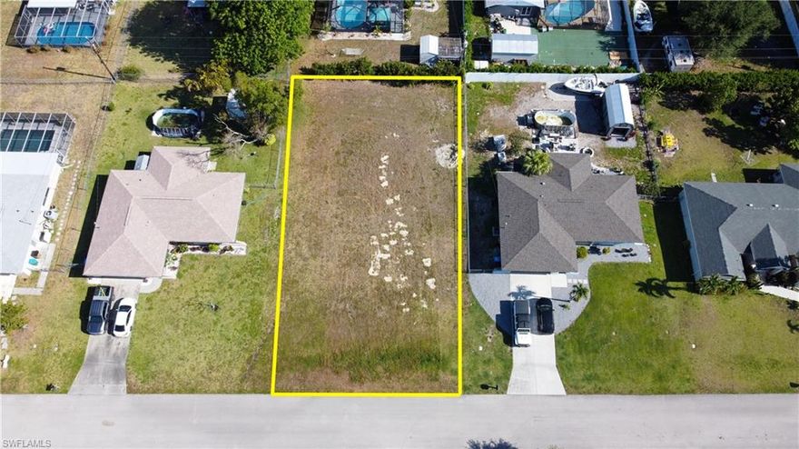 This centrally located Cape Coral lot offers the ideal opportunity to build your dream home or invest in a growing area. Nestled on a quiet street in a well-established neighborhood, the property is already cleared with no trees, making it truly build-ready and saving you both time and money. Enjoy the convenience of city water and sewer already in place, along with quick access to Veterans Parkway and Del Prado Blvd. Close to shopping, dining, schools, and everything Cape Coral has to offer, this lot combines location, value, and potential in one perfect package. Embrace the Southwest Florida lifestyle with year-round temperate weather, world-class fishing, kayaking, canoeing, and endless opportunities to explore local wildlife. From nearby white sand beaches to tranquil nature preserves and vibrant coastal living—this is your chance to own a piece of paradise.