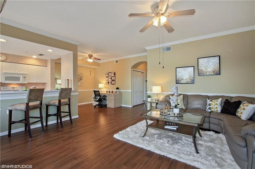 Low Fees and No worries! This 2 Bed 2 Bath lake view condo in the beautifully maintained and active 55+ community of Heritage Cove is truly an amazing deal! Have Your Morning coffee in your screened lanai gazing over the picturesque lake or ride the ELEVATOR down to have a walk or a morning bike ride along the pathways the community has to offer. Enjoy Breakfast in your nook while still overlooking the water and enjoying all the natural light flooding the room. Your home also features crown molding and wainscoting-type trim with both quality laminate and tile throughout the living and kitchen areas. The Master Suite has not only a walk-in but a second closet as well. Perhaps you prefer tennis or pickle ball for some morning activities? A workout in the fitness area or a dip in the pool followed by a soak in the hot tub? Why not join one of the frequent Bocci tournaments? Heritage Cove is mere minutes to the beaches, shopping, restaurants and right around the corner from Health Park hospital and medical facilities. Purchase with less than $4700 down! Ask Agent for details!