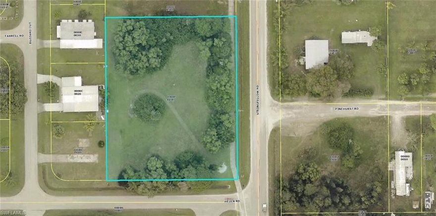 Commercial 1.15 Acres. SELLER FINANCING AVAILABLE. 20% down, 8%, 10 yrs. $60,000- down, $2,900- per month. On Busy Stringfellow Rd. Zoning Is CT, allowing for a variety of commercial uses. Buyer should contact Lee County Zoning and Permitting at 239-533-8329 to confirm their intended use. Prime commercial real estate to develop now or invest for the future. Central water available through Greater Pine Island Water. Size Is Approx. 250' X 200'. Frontage is 250' on Stringfellow and 200' on Helen. Area Is 50,000 Square Feet Per Lee County Property Appraiser. Taxes for 2025 are $1,952.00. Seller pays title insurance and doc stamps. To view Google Map - click "MAP" icon above, left of main picture. From Pine Island Center - north on Stringfellow Rd. 5.4 miles. Property is on the corner of Stringfellow and Helen. Look for sign.
