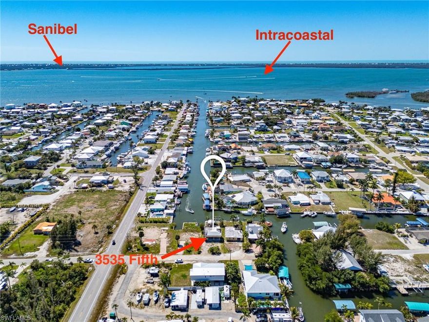 It’s all about the location, location!  Beautiful views looking south down the canal to the bay and Sanibel Island!  The foundation was new in 2005 when the 1950’s cottage was elevated.  With severe damage from Hurricane Ian, just the home was torn down, leaving the resilient existing piling foundation that provides the solid base for your future coastal retreat.  Whether you are a builder/contractor, investor, or a buyer ready to live on island time, take advantage of the groundwork that is set on this blank canvas; now is your chance to design your ideal waterfront dream home that showcases those fantastic water views.  Your Pine Island lifestyle awaits!  Located on intersecting canals, with direct, deep water access to the Intracoastal Waterway, this property is a boater's paradise.  Access the open waters with ease, whether you’re heading out for a day of fishing, exploring the beautiful nearby islands and Gulf beaches, or simply enjoying a sunset cruise.  Charter guides and fisherman take note.  Great visibility on a busy canal with quick access to some of the best fishing in Southwest Florida!  Picture your evenings spent entertaining friends and family in the comfortable backyard with covered bar area overlooking the canal.  Property features include a boat lift and dock, shared cut-in boat slip, mature landscaping, outdoor shower, enclosed downstairs storage/utility room, and a detached shed.  Plenty of parking for cars, trailers, boats, and even an RV.  Enjoy the convenience of walking, biking, or hopping on your golf cart, and in minutes being at all the restaurants, bars, shops, and fun that St. James City has to offer!  Seller financing available.  Make your offer today!