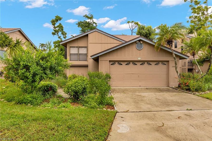 Peaceful and Serene combined with a centralized location, this spacious, elevated 2 bedroom / 2 bathroom single family home is ready and waiting for you! Just some of the amazing features include mature native butterfly garden, beautiful stained glass windows, gated community with amenities including community pool, tennis courts, pickleball, basketball courts, billiard room, oh and did I mention...new roof, bathroom vanities, refrigerator, breakers and breaker panel, subfloors, luxury laminate flooring and A/C all in 2022! Also, new hot water heater and garbage disposal in 2021 and new kitchen cabinets, countertops and faucet in 2023. Enjoy your morning coffee and/or evening glass of wine while relaxing on your screened in lanai listening only to the sounds of birds chirping and overlooking the calming butterfly garden. This hidden gem is conveniently located next to the Estero Bay Preserve, close to numerous restaurants, shopping, Southwest Florida International Airport and so much more...This property is a must see and will not last long...