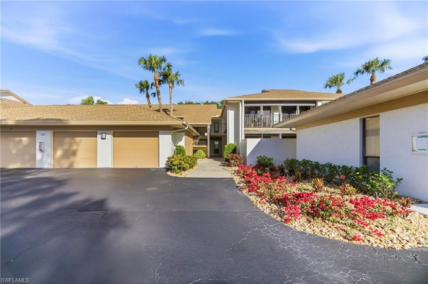 Welcome to your private sanctuary in the quintessential Florida community -- The Retreat. This beautifully maintained 2 bedroom and a den, 2 bath garden apartment with a detached oversized one car garage offers the perfect blend of comfort, convenience and serene Florida living. Location, location, location -- your new property is a quick 5 minutes drive to the beautiful Barefoot or Bonita Beach. Many amazing restaurants are just outside of the community and the Mercato is a quick 10 minutes drive South to enjoy a nice stroll, nightlife, dinner and shopping. The amenities are also very conveniently located, no need to drive to the community pool it's the next building over and the tennis courts are a short walk away as well. With a western facing lanai - the sunsets are yours to enjoy night after night. UV film has been installed on all windows and sliders to help reduce the heat of the day. 

The first thing you will feel at this property is pure serenity. In the courtyard your mornings are steeped in privacy and the sounds of Florida birds chirping. Your new garden boasts palm trees, recently refreshed landscaping and pavers set in the timeless herringbone pattern. The Retreat is quiet and peaceful, no road noises can be heard except for those few cars driving by in the community. 

Step inside to discover a bright apartment filled with an abundance of cascading natural light. Oversized windows and sliders invite the outdoors in, you will love your views of the courtyard from the entrance and kitchen and the lake from the family room.  Your new Florida property has been updated and boasts brand new appliances, newer kitchen cabinetry, has been freshly painted and has no carpet. This property is move in ready. Every bedroom has an extended paver patio and an attached bathroom. The spacious living and dining areas flow seamlessly, while the well-appointed kitchen provides ample cabinetry and workspace for any home chef.

Both bedrooms are generous in size and enjoy extended paver terraces. The tranquil primary suite has an absolutely fantastic view of the lake from two sets of sliders at the corner of the room creating a huge view. Wake up to the lake and a lovely walk in closet that has been fitted with a closet system and separate space with shelving. The guest bedroom is equally generous and also has it's own private patio and landscaped area as well as a view of the lake. 

The true highlight of this home is the stunning water view—enjoy your morning coffee or unwind in the evening while taking in the peaceful surroundings from your screened lanai also outfitted in the luxurious pavers in the herringbone pattern. This home is the perfect backdrop for embracing the Southwest Florida lifestyle. 

Whether you’re searching for a full-time residence, seasonal getaway or investment opportunity--517 Lake Louise Circle #103 checks all the boxes.