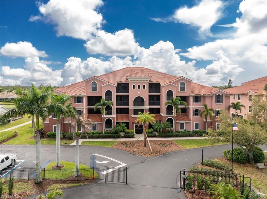 This furnished, golf course-front condo in Esplanade is the one you’ve been waiting for! This inviting 2 bedroom + den residence offers an unparalleled lifestyle with golf course and pond views, creating a captivating backdrop that showcases the region's vibrant wildlife. Enter to find a desirable open floorplan finished with attractive engineered wood flooring in the main space. The kitchen is a chef's delight, with incredible counter and cabinet space, breakfast bar, and dining nook, with large windows and sliding doors framing breathtaking views of the lush golf course. The recently replaced stainless steel refrigerator adds modern sophistication. You’ll delight in relaxing with a drink in hand on the screened lanai, now equipped with Storm Smart hurricane screens to ensure peace of mind. The primary suite will be your sanctuary, featuring an expansive bedroom finished with soothing paint tones, dual closets, French door to the lanai, and bathroom with dual sinks, stall shower, and a relaxing garden bath. Meanwhile, a private wing houses the guest bedroom and bathroom, offering a secluded space for visitors to relax and enjoy their stay. An extension of the main living space, the den offers a flexible workspace or close the French doors and use this as a space to accommodate overflow guests. A unique feature of living in Esplanade is the under-building private oversized two-car garage, ensuring convenience and security. The condo association recently invested in the building's infrastructure, including full roof replacements in 2023, fresh paint, updated screening and more. Residents enjoy amenities like a community pool, spa, and exercise room, all within the privacy of a gated enclave. This prime golf course location is a short walk from Linkside Cafe and the golf pro shop, where residents can enjoy events and themed dinners. Burnt Store Marina is also host to a fitness center with tennis and pickleball, two restaurants, ship’s store, and the largest deep water marina in SWFL.