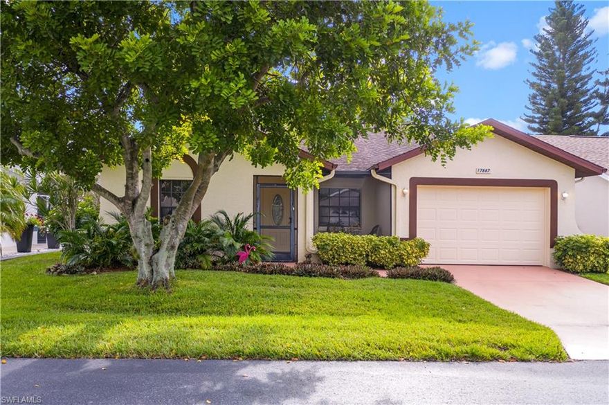 Charming and fully updated, kitchen, bathes, and flooring. This gem is in the heart of the community on a quiet street walking distance to the clubhouse. Sabal Springs is an amenity rich community starting with low HOA fees of just 277.00 a month paid quarterly, tennis golf, pool , spa, clubhouse, restaurant, shuffleboard, exercise room and so much more. Wont last at this price call today.