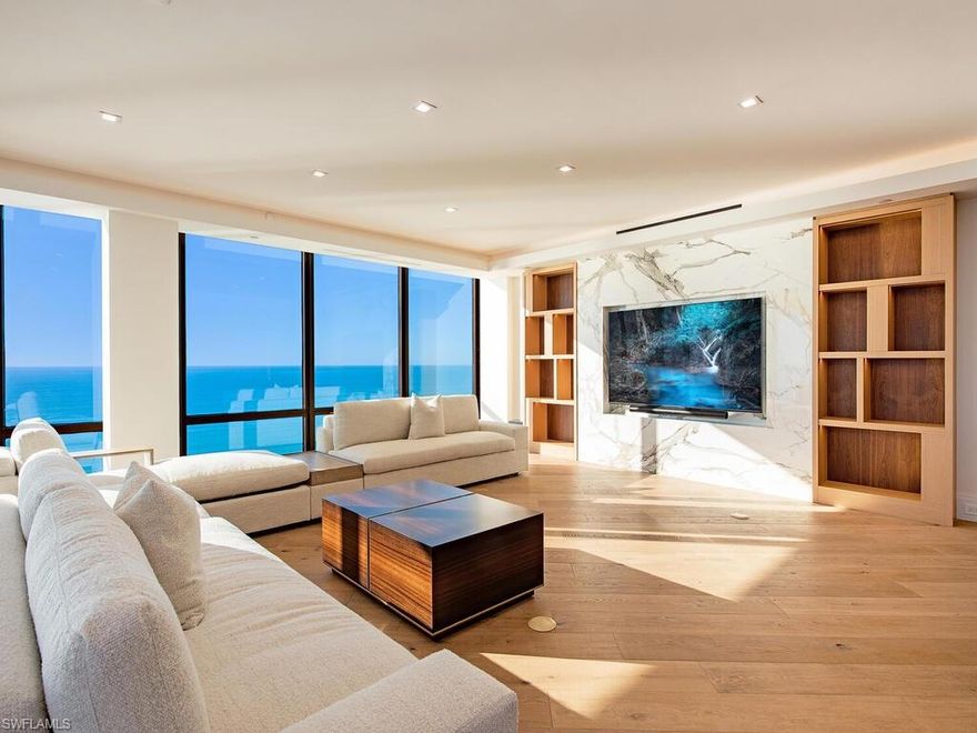 Welcome to coastal living at its finest. This fully renovated penthouse residence, offers a rare opportunity to own a home where everything is brand new. With over 1000 sq.ft of outdoor space, two separate lanais,  you will enjoy stunning views of the beach and Venetian Village . Thoughtfully redesigned from top to bottom, the interior features large foyer with wine room, wide-plank wood flooring throughout, custom wood ceilings, and a bright, open layout ideal for relaxed coastal living. 

The chef’s kitchen showcases stunning quartzite countertops, new cabinetry, and beautiful finishes that blend elegance with functionality. The expansive fixed wall of glass in the kitchen gives you the feeling you are outside. Separate catering pantry. 

 Private owners suite with separate office , large marble master bath with custom walnut cabinets, and 2 walk in closets both with walnut cabinetry. The  V.I.P. Suite has very long beachfront views and a private entrance to the lanai. 

The living space flows seamlessly to the outdoors through new impact-resistant sliding glass doors, providing peace of mind while maximizing natural light and Gulf breezes.  A garden in the sky, there’s a unique Living Wall on the private lanai that connects the guest suites. 

Offered fully decorator furnished, completed furnishings arriving by the end of January, this residence is move-in ready — perfect as a primary home, seasonal retreat, or investment property. Located directly on prestigious Gulf Shore Boulevard North, you’re just steps from the beach and minutes to Naples’ world-class dining, shopping, and dining. 

Enjoy peace of mind and convenience with THREE dedicated enclosed garage parking spaces, on the second level , a rare find along Gulf Shore Boulevard. 

Le Parc provides 24-hour security, an on-site manager, and exceptional resort-style amenities including a Har-Tru tennis court, fitness center, men’s and women’s saunas, heated beachfront pool with Gulf views, and a 1.25-mile private beachfront promenade. Additional amenities include a card and game room, billiards, ping pong, and a social room with catering kitchen, perfect for entertaining and sunset gatherings.