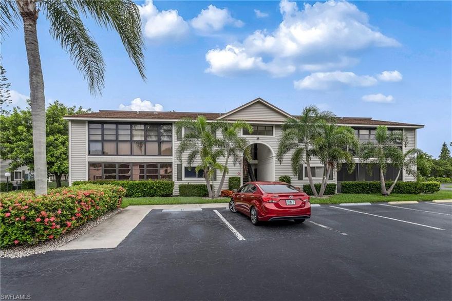 LOCATION LOCATION LOCATION!! LOW HOA FEES AND TAXES. 2 BEDROOMS 2 BATHROOMS. Homeowners association here includes water, cable, pest control, recreational facilities and much more. Amenities include beautiful community pool, tennis courts and even an area to wash your car. Nicely and tastefully laminated wood floors with plush carpet encompasses this beautiful condo. Modern and efficient stainless steel appliances are a delight in this kitchen.
Partially furnished, couch, dining table, TV plus stand and wood bedroom set. You will be close to everything here, Fort Myers beach, Sanibel island, jet blue and century link stadium, Gulf Coast Town Center, Miromar Outlets, Bell Tower shops,  Six Mile Slough Preserve, Lakes regional Park. New roofs and re plumbed through all the units in this development have been done. Perfect for a full time resident or a home to have away from home. Once you visit and preview this place you will love to make it yours.