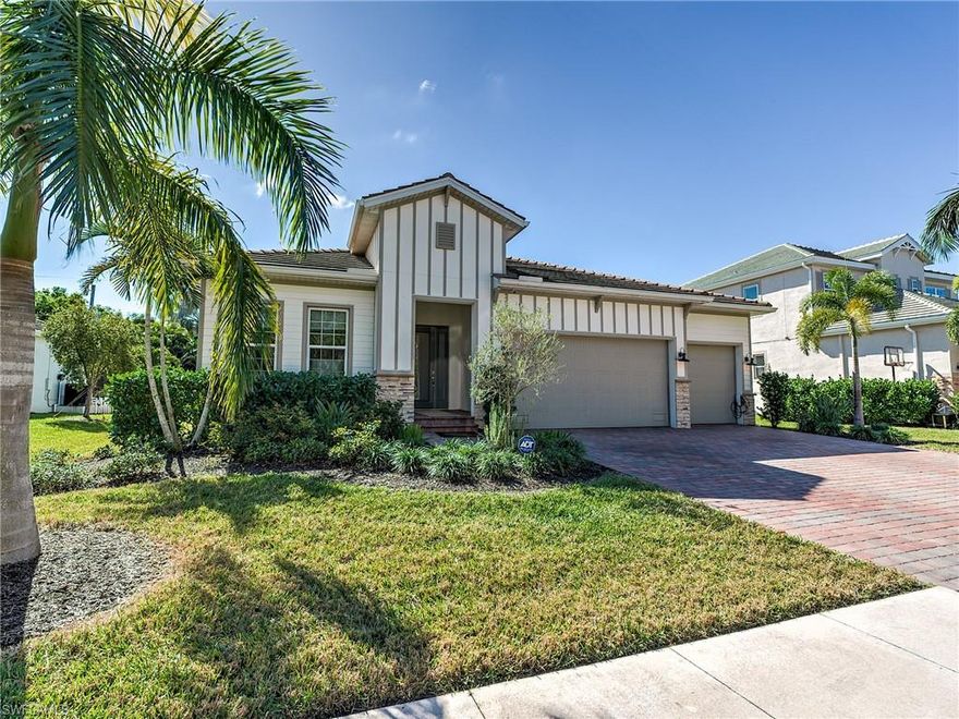 An exceptionally RARE find – this newly built (2019) and recently upgraded 4 / 5 home in the highly sought-after historic McGregor area is nestled within the delightful Caloosa Pointe neighborhood (with no HOA or community fees), just steps away from the Caloosahatchee, putting you close to both modern essentials and all the excitement of historic Fort Myers and the downtown River District.  Blending stylish coastal cool, cozy amenities, and exquisite details, the open concept floor plan and 3-car garage offers space and flexibility for your family, and, as with every newer Florida home, all windows use only hurricane-resistant impact glass.  A luxurious steam shower was recently added to the master suite, complementing the home’s many superb yet subtle finishing's, including stainless steel appliances, quartz kitchen counters, 42" painted kitchen cabinets, wood-look tile floors, tray ceilings and crown molding in the kitchen and family room, and 5" baseboards throughout.
Surrounded by lush landscaping for added privacy, the expansive lanai features a stunning custom pool and spa (with convenient pool bathroom), and an outdoor kitchen with plenty of space for dining and entertainment.