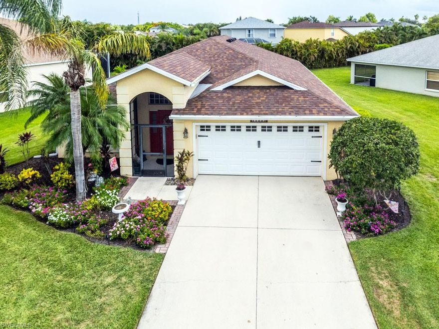 If you are looking for a cozy one-story house in a price range under $600k, don't consider, buy before the season returns! One of the best executive pie-shape lot in Stoneybrook with plenty of room to build your own pool. Extended lanai facing to the big yard with a lot of privacy is great for family entertainment. This Turnstone floor plan has 3 bedrooms, 2 baths, and a spacious den off the master. The high-end premium roof was installed in 2019, newer gutters. Trane air condition 2020. Accordion hurricane shutters. Stoneybrook has low HOA fees that offers resort style amenities making the community the best value in SW Florida. The amenities include a public golf course (pay only when you play), community pool/spa, exercise room, sand volleyball, tennis courts, basketball courts, in-line hockey rink, soccer field, and a baseball field. Stoneybrook is centrally located near the airport, FGCU, Gulf Coast Town Center, Coconut Point Mall, Germain Arena, and only 25 minutes to the nearest beach.