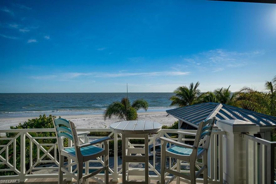 This direct beachfront property has everything you need to enjoy the ultimate in beach front living.  The charming Key West style estate offers direct beach frontage on desirable Fort Myers Beach, stunning gulf views and sunsets, and expansive outdoor living and entertaining space.  Luxurious amenities combine with casual comfort in this home to create the perfect retreat on the beach.  The large open floor plan includes a gourmet chefs kitchen with high end appliances, coffee bar, wine station, two dishwashers and more, a personal elevator, 6 bedrooms, outdoor grilling station, outdoor fireplace, fire pit, pool cabana, expansive multi level lanai space and much more.  There are just too many upgrades and features in this home to list.  Come experience the heavenly views from this luxury beachfront estate for yourself today!