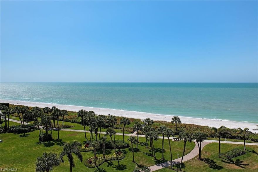 This is the residence you’ve waited for. World-class 2015 renovation with breathtaking, direct, unobstructed Gulf views. Striking sunsets. Dynamic walls of glass overlooking the beach and Gulf. No expense was spared in this luxurious home. Classic woodwork throughout. Spectacular ceiling treatments. Special features include a Breccia marble foyer, Herringbone Sapele wood floors, a gourmet kitchen with Wolf appliances and Superlative White Dolomite countertops, master bath with Arabescato Calcite Quartzite countertops and Carrara marble walls and floor to name just a few. This is an elegant, yet comfortable apartment, designed with a great room, two bedrooms and den. The second bedroom is being used as an office with a queen Murphy bed. The den opens into the master bedroom as a sitting room. Custom lighting system. Electric blinds. 2 parking spaces in the garage (next to each other).